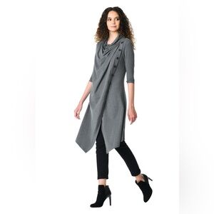 Zapelle Cowl Neck Cotton Knit Asymmetric Wrap Tunic size Medium